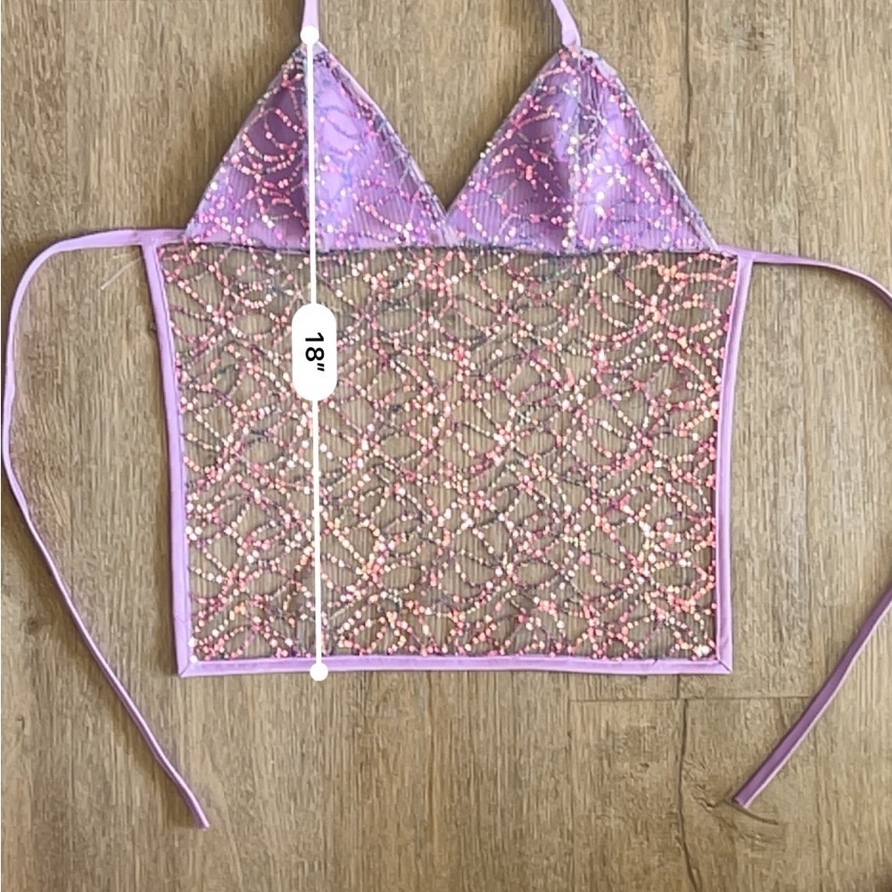 Handmade Y2K Fairycore Mermaid
Embellished Halter Babydoll Vest Top - Purple - Picture 8 of 8